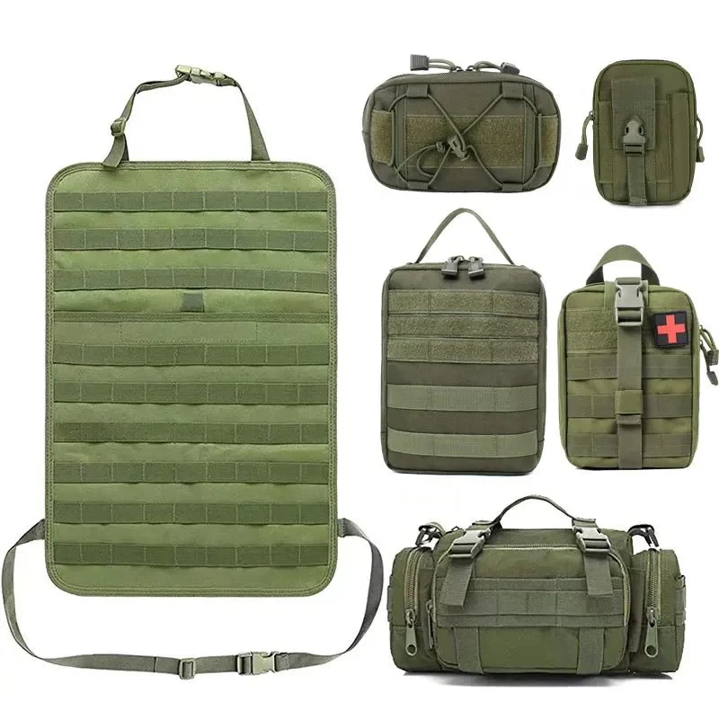 Organizador táctico para asiento trasero de coche + 5 bolsas Molle