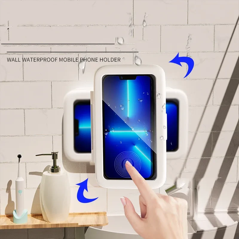 Caja de teléfono para ducha, baño, impermeable, funda para teléfono, sello protector, pantalla táctil, soporte para teléfono móvil para cocina, dispositivo manos libres