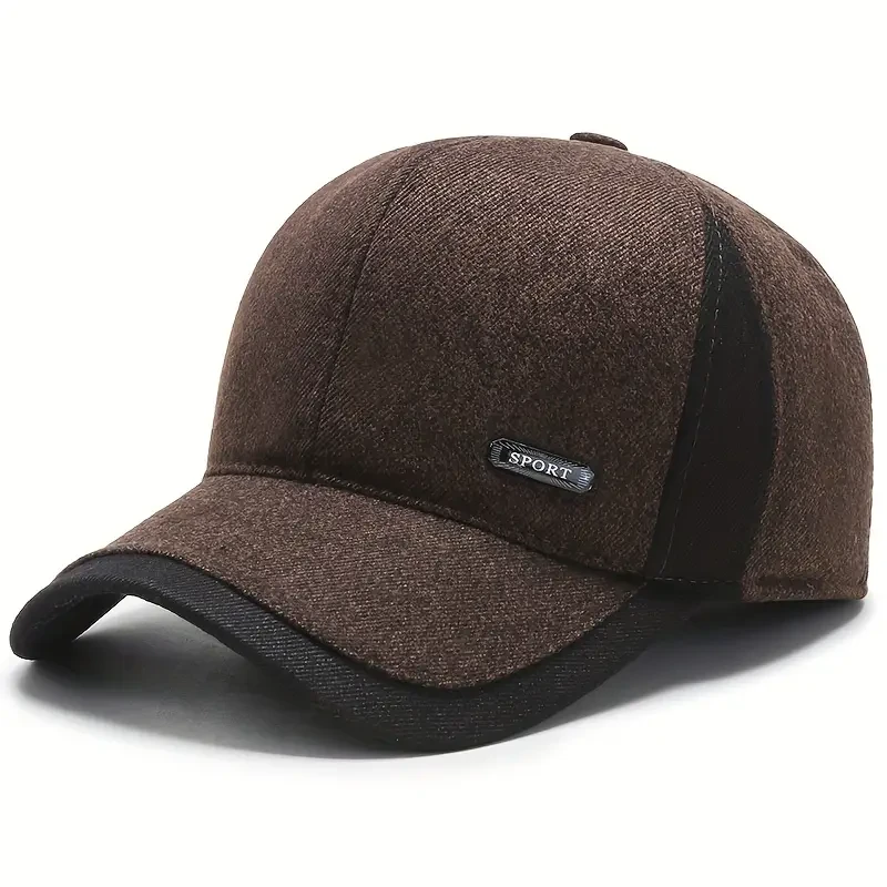 Gorra de béisbol de invierno para hombre con orejeras