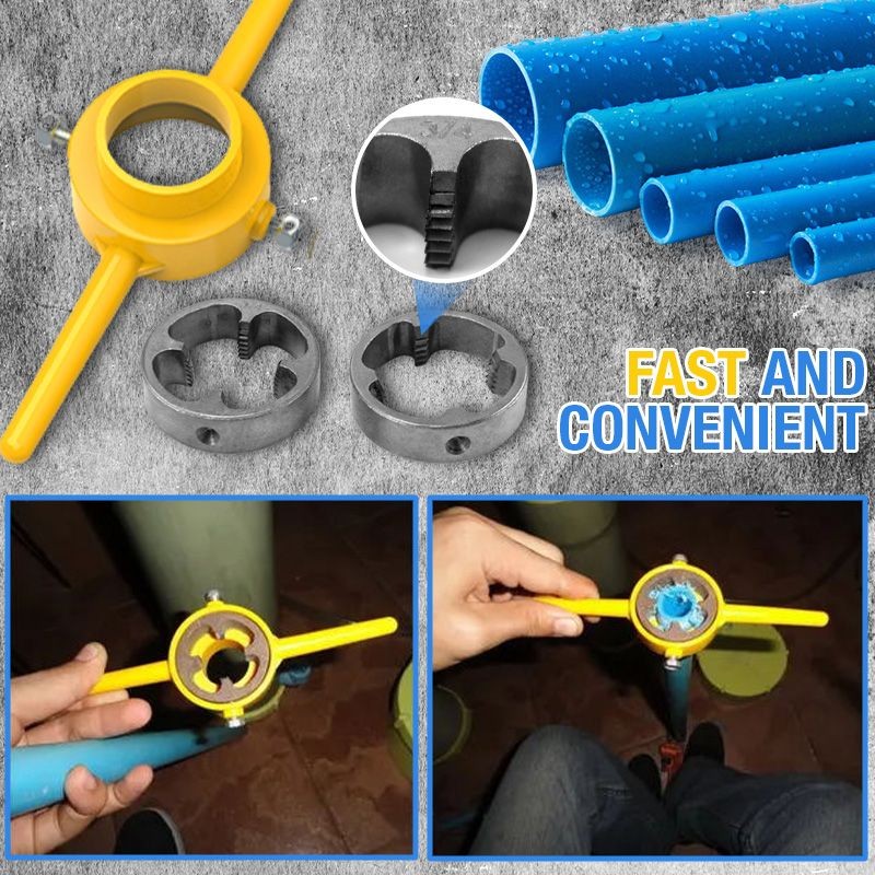 Kit de 6 matrices de rosca para tubos de plástico