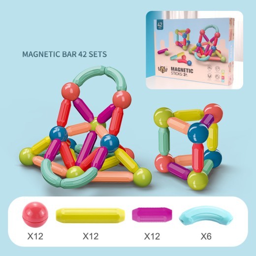 Juguetes para bebés, bloques de construcción magnéticos, juego de imanes para niños, juego de imanes para niños, ladrillos de juguete magnéticos.