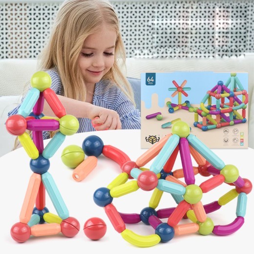Juguetes para bebés, bloques de construcción magnéticos, juego de imanes para niños, juego de imanes para niños, ladrillos de juguete magnéticos.