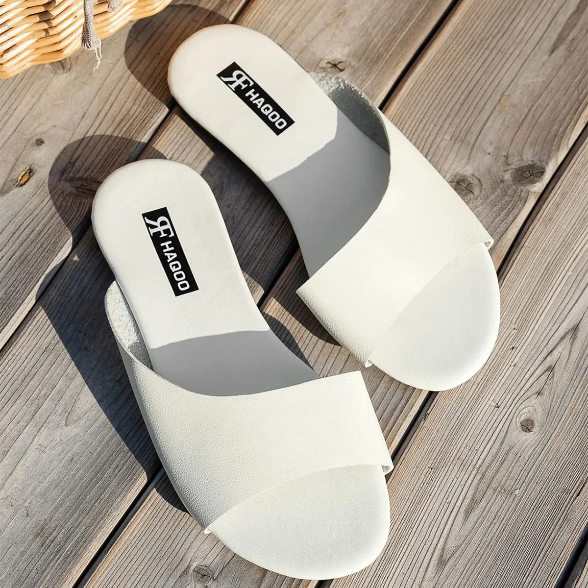 Sandalias planas con diseño de boca de pez para mujer, sandalias de playa para verano y vacaciones en la playa.