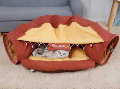 Túnel interactivo para gatos, juguete móvil plegable para hurones, cama para conejos, juguetes de interior, productos para hacer ejercicio para gatitos.