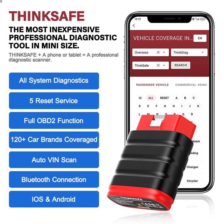Herramienta de diagnóstico completo del sistema Thinksafe OBD2 Mantenimiento de aceite Electrónico