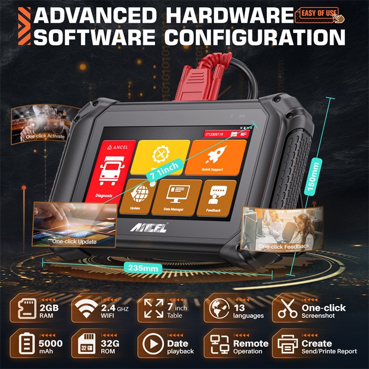 Herramienta de diagnóstico para camiones V5HD: escáner mecánico