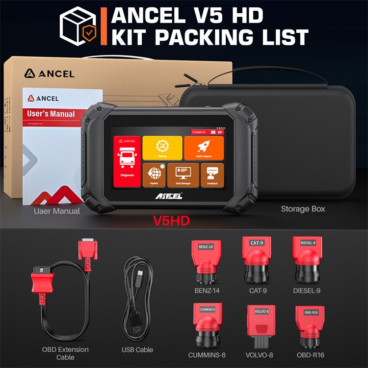 Herramienta de diagnóstico para camiones V5HD: escáner mecánico