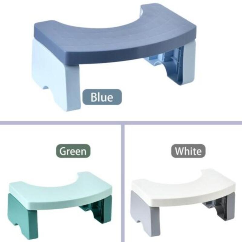 Taburete de baño con escalón para inodoro, reposapiés azul