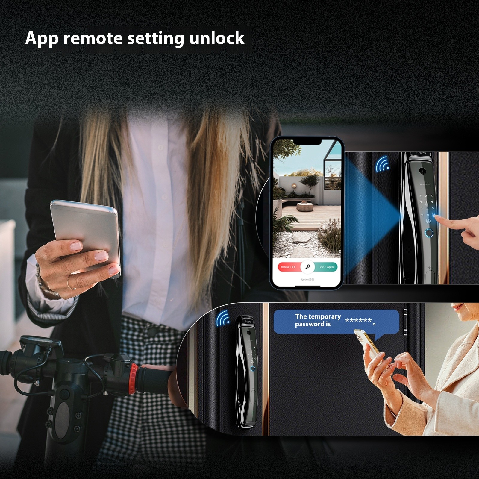 Cerradura de puerta de seguridad inteligente con reconocimiento facial