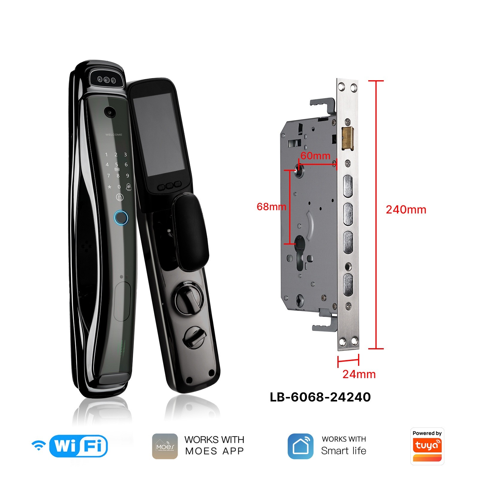 Cerradura de puerta de seguridad inteligente con reconocimiento facial