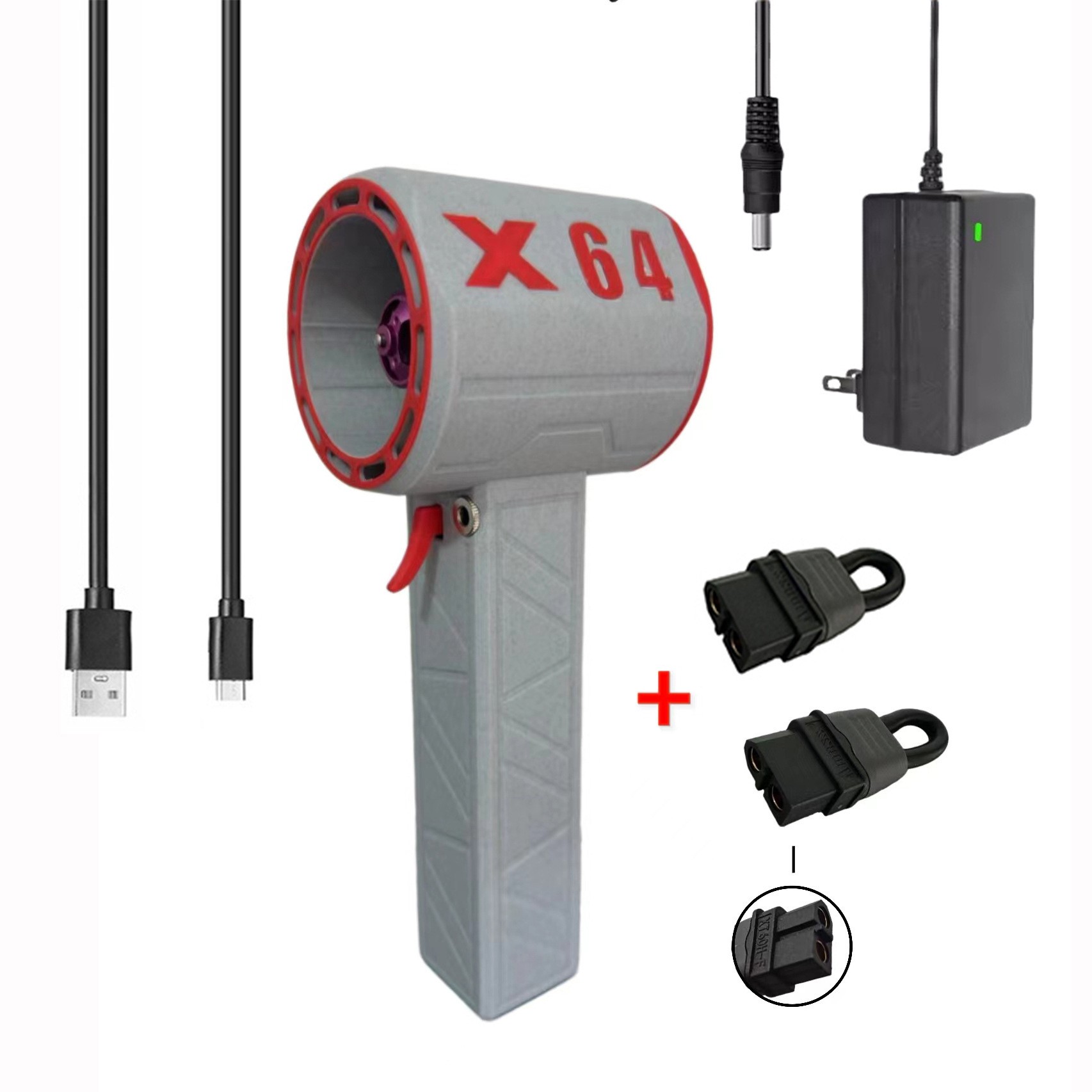 Secador de pelo portátil de mano de grado industrial con ventilador turbo de 64 mm y potencia de hasta 1400 g para lavado de autos