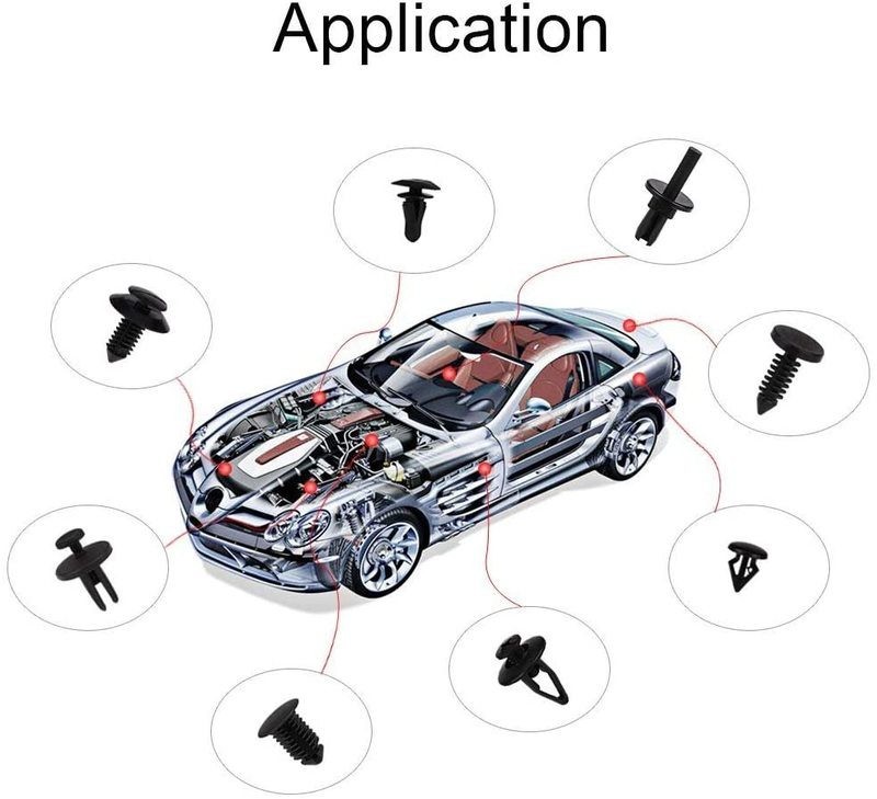 Kit de 730 remaches de plástico para carrocería de coche, clips y molduras.