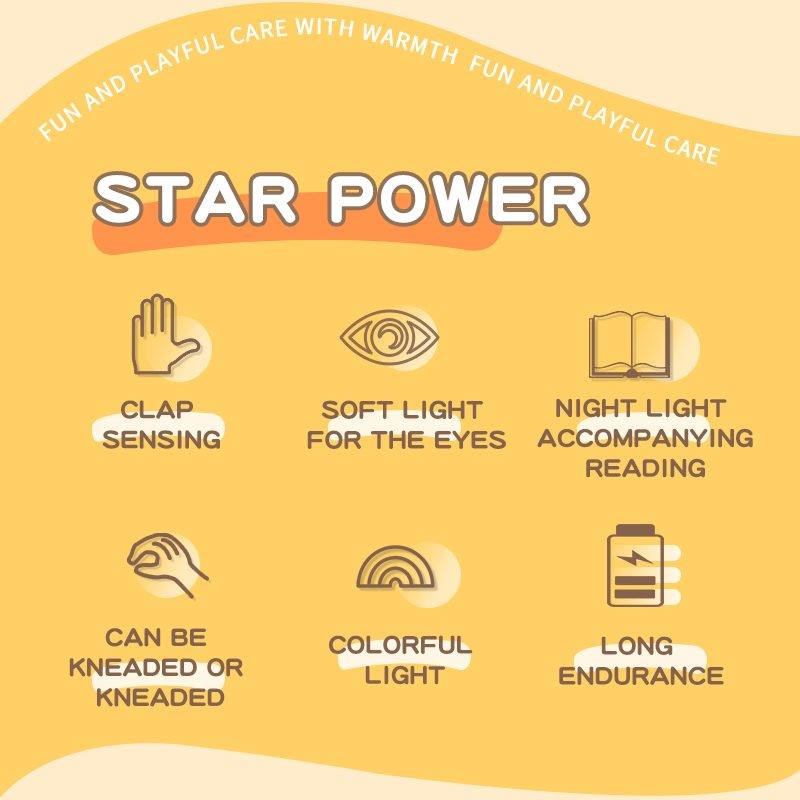 Lámpara de silicona con forma de estrella, el color se puede cargar.