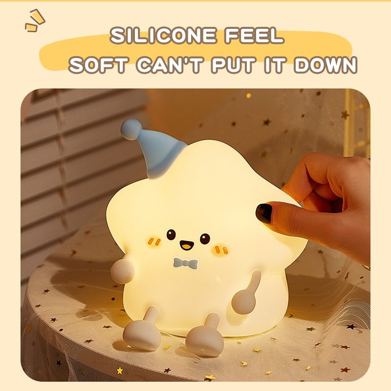 Lámpara de silicona con forma de estrella, el color se puede cargar.