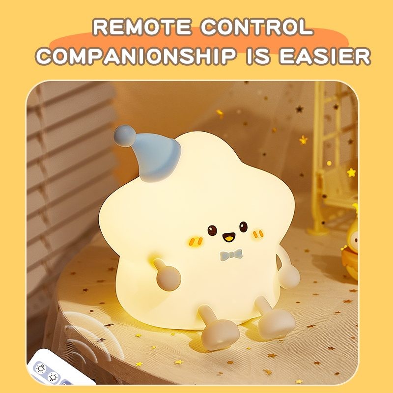 Lámpara de silicona con forma de estrella, el color se puede cargar.