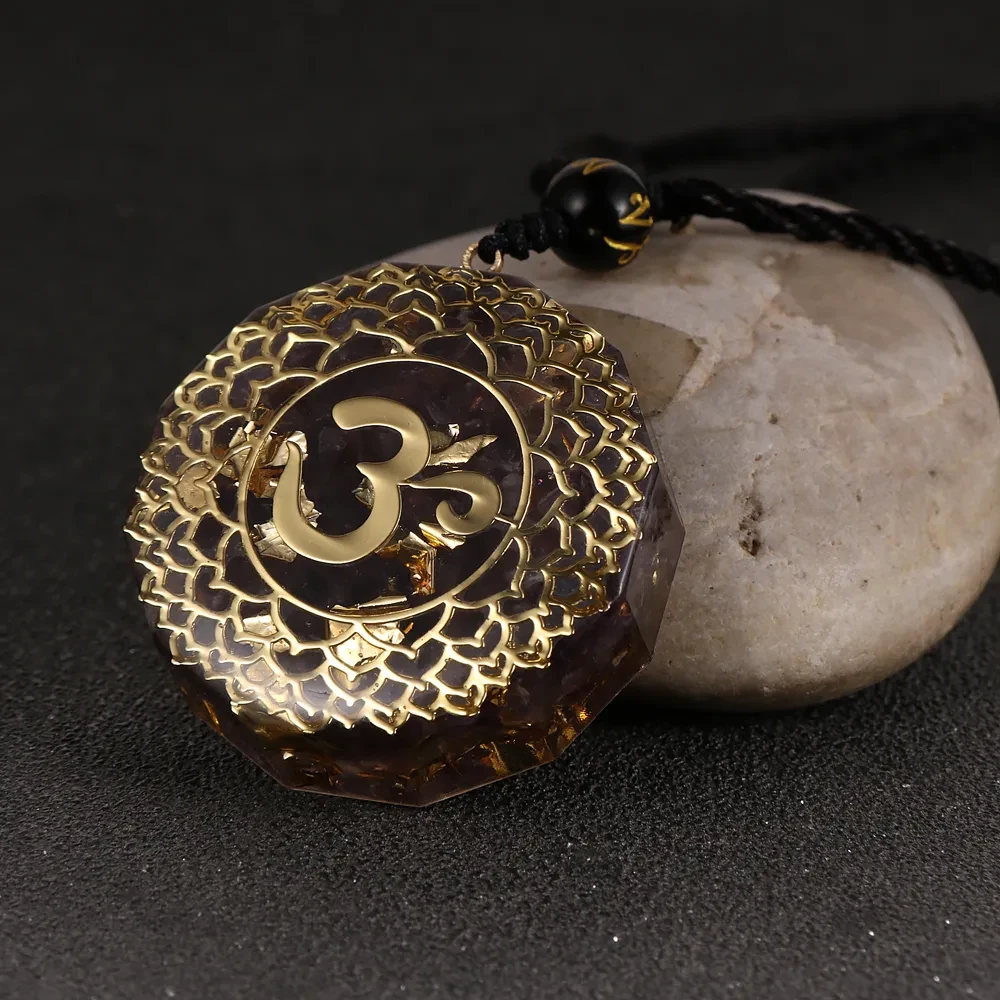 Colgante de chakra Ogan, colgante de árbol de la vida de cristal natural