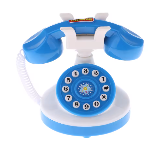 Teléfono fijo electrónico vintage de plástico para niños, juguete educativo temprano, regalo de cumpleaños