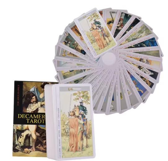 Cartas del Tarot Decamerón, una baraja de 78 cartas, versión en inglés, cartas del oráculo, guía en PDF, edición de adivinación, tablero de barajas, juegos de mesa