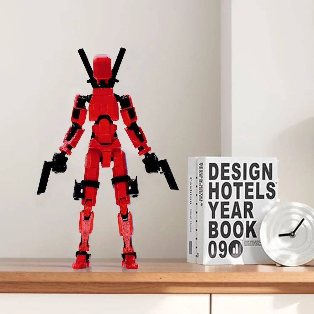 Figura de acción Lucky 13 móvil con múltiples articulaciones impresa en 3D