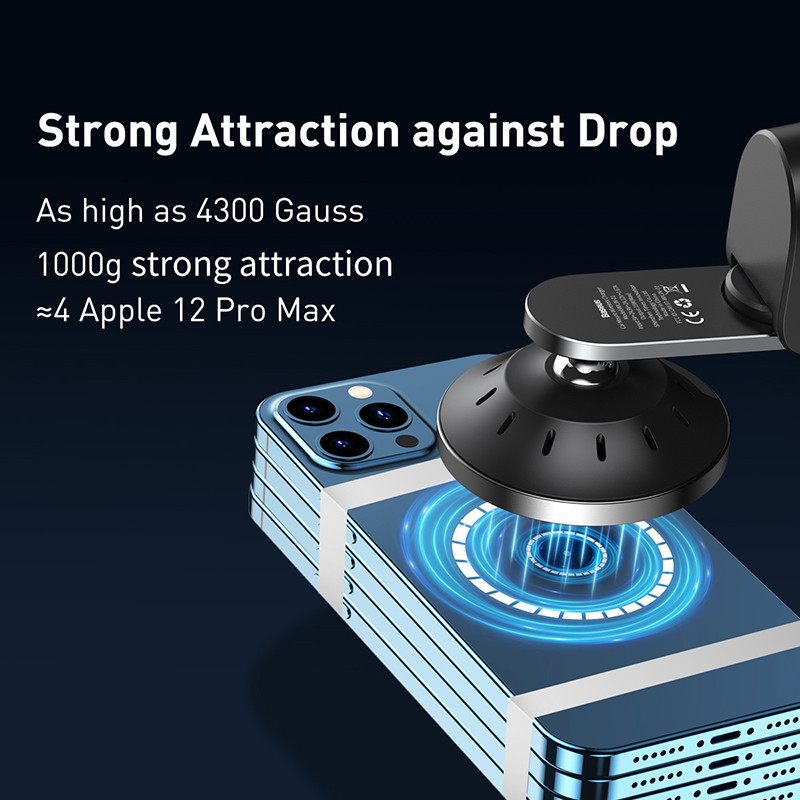 Compatible con Apple, soporte magnético para consola central de coche con carga inalámbrica
