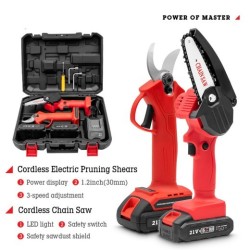 Tijeras de podar recargables, eléctricas y de mano, herramientas de jardinería
