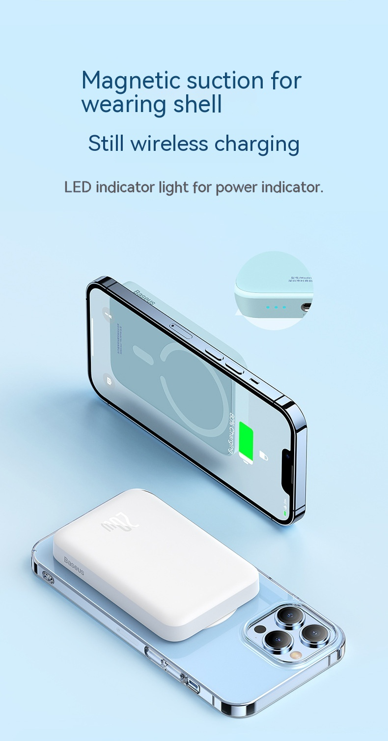 Banco de energía inalámbrico magnético de carga rápida Magsafe20W