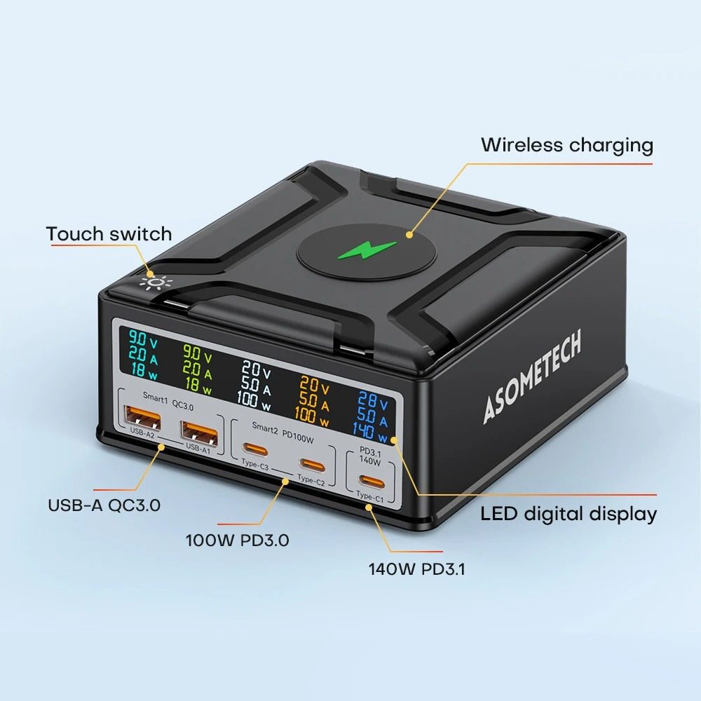 Cargador de nitruro de galio PD de carga rápida USB30, cargador multipuerto para teléfono móvil