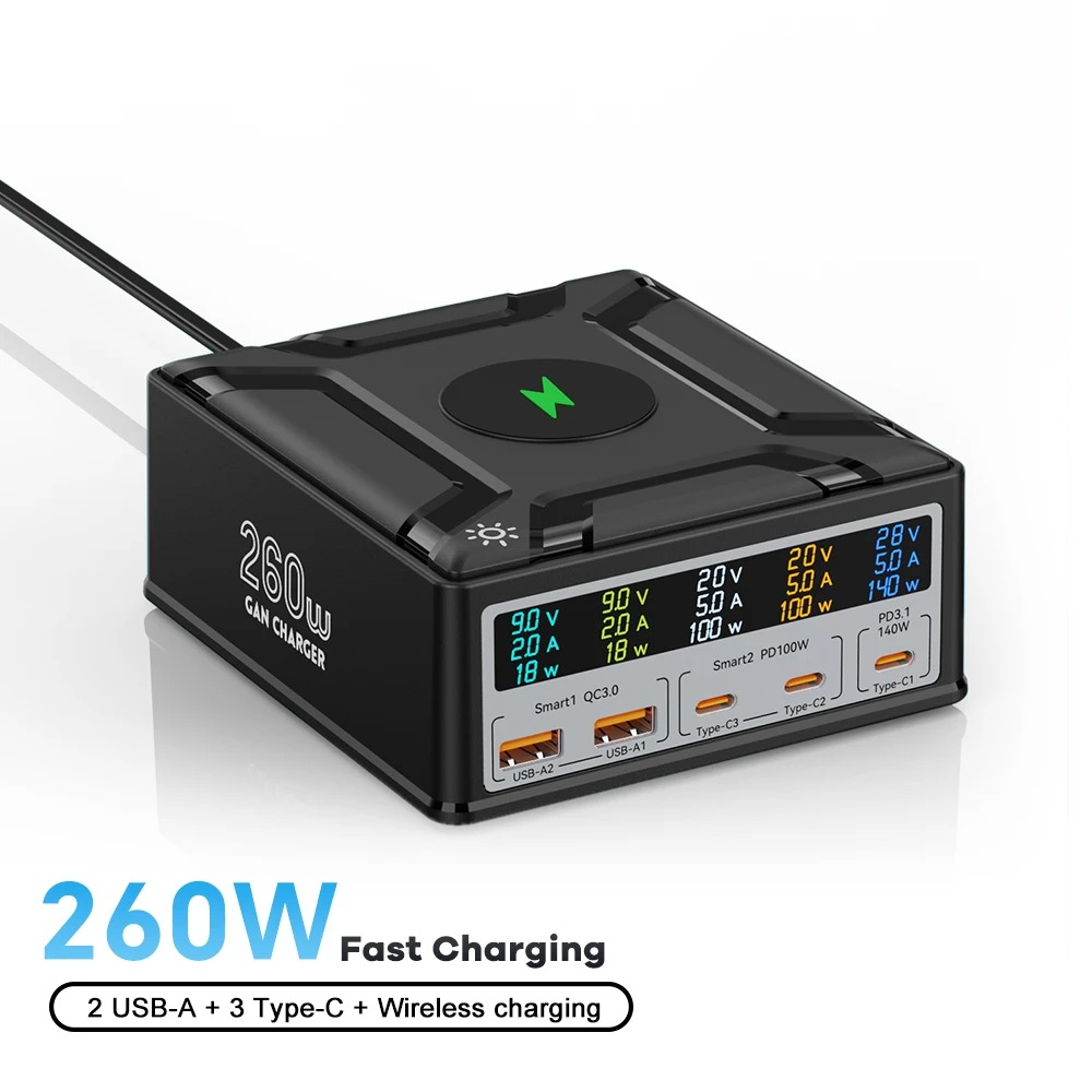 Cargador de nitruro de galio PD de carga rápida USB30, cargador multipuerto para teléfono móvil