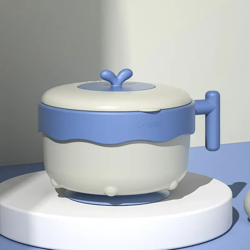 Tazón de agua con aislamiento para bebés, anticaídas y antiescaldaduras, de acero inoxidable con ventosa.