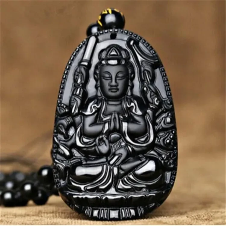 Colgante de Buda de obsidiana