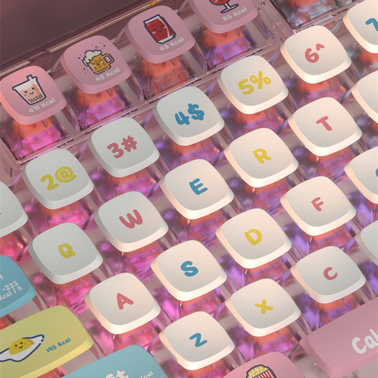 Tecla transparente PBT con sublimación térmica de 118 teclas