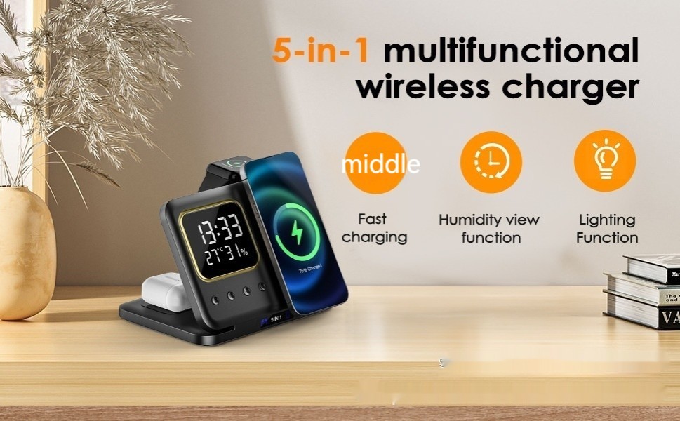 Soporte multifunción para reloj, temperatura adecuada, teléfono móvil, reloj, cargador magnético