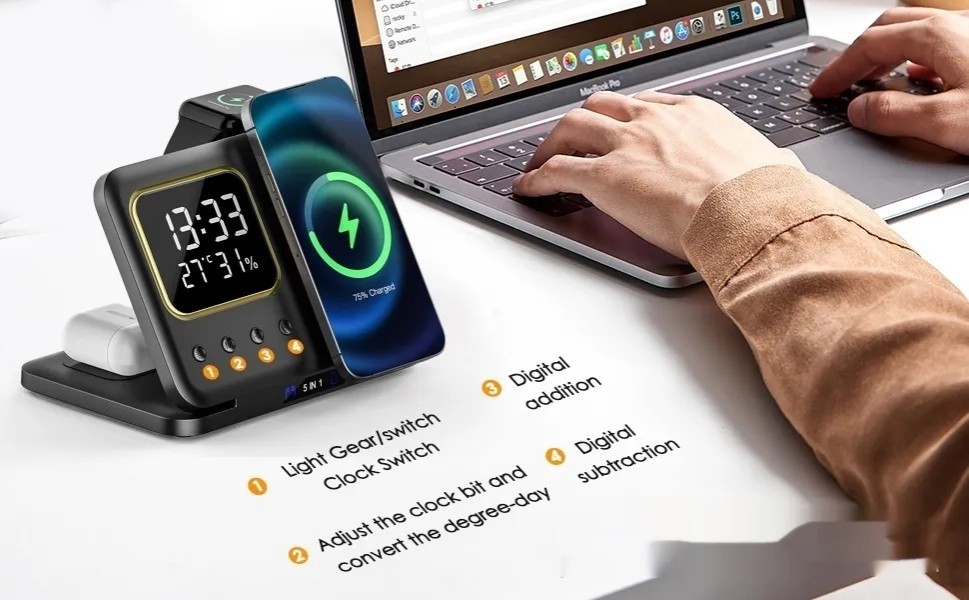 Soporte multifunción para reloj, temperatura adecuada, teléfono móvil, reloj, cargador magnético