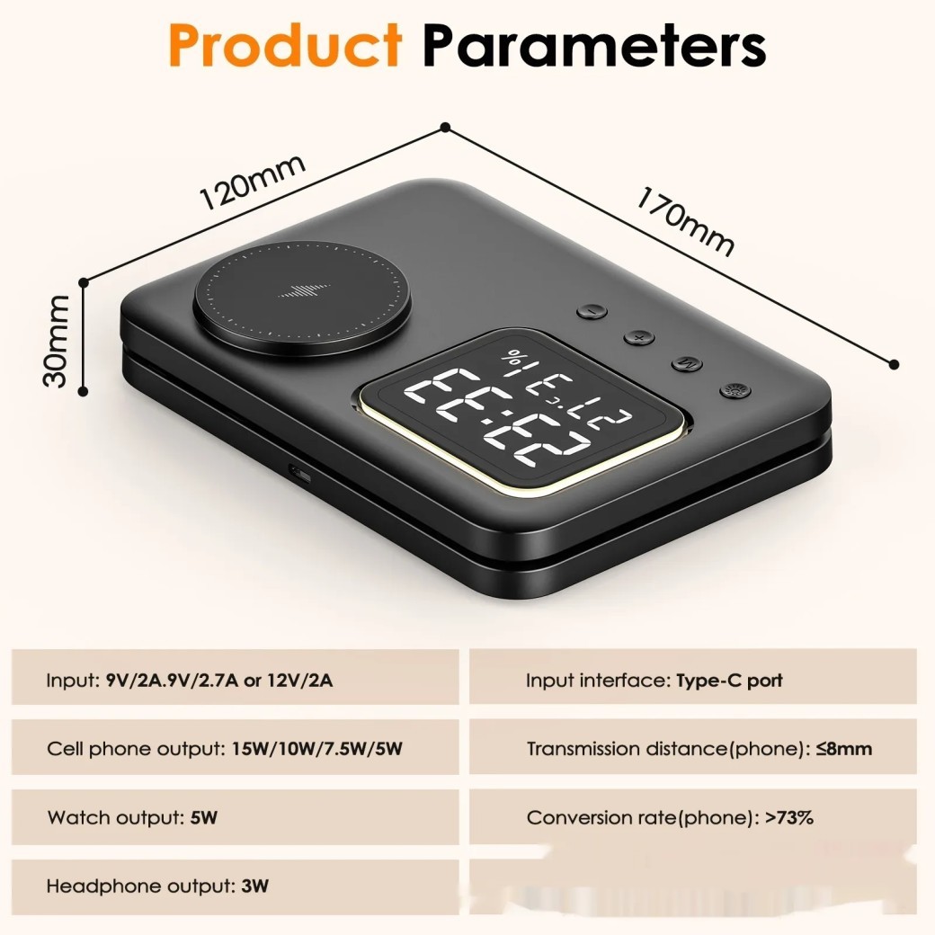 Soporte multifunción para reloj, temperatura adecuada, teléfono móvil, reloj, cargador magnético