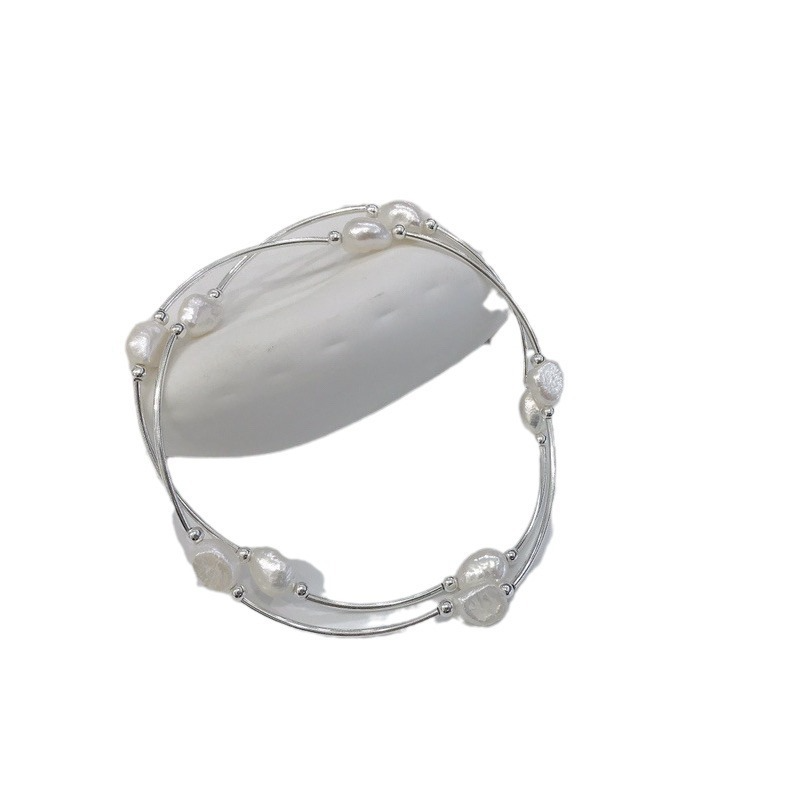 Pulsera de perlas barrocas de plata de ley S925