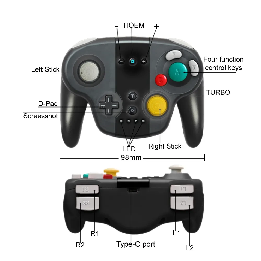 Gamepad inalámbrico con función NFC, paquete colorido