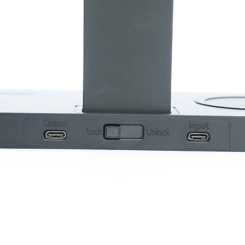 Cargador inalámbrico multifunción para teléfono móvil, reloj y auriculares.