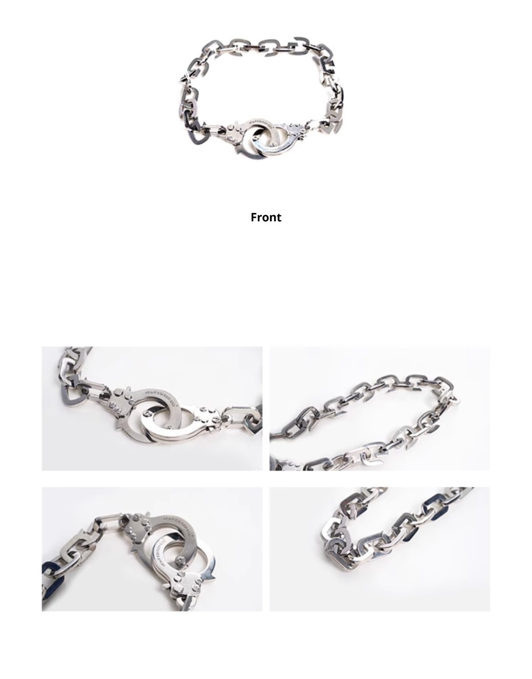 Collar de hombre con esposas de acero y titanio de diseño industrial pesado