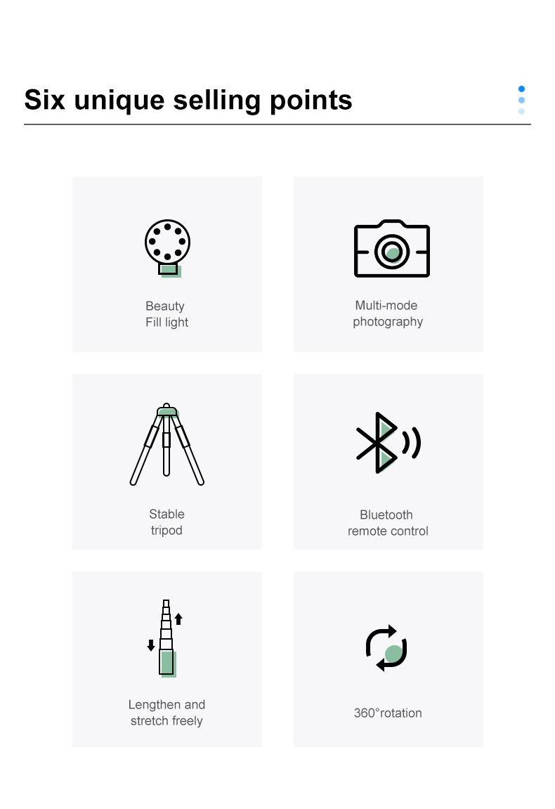 Palo Selfie con Luz, Botón Bluetooth.