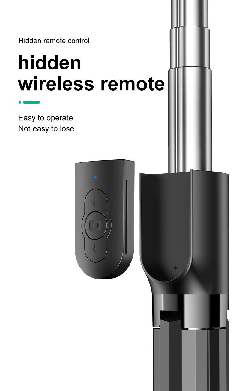 Palo Selfie con Luz, Botón Bluetooth.