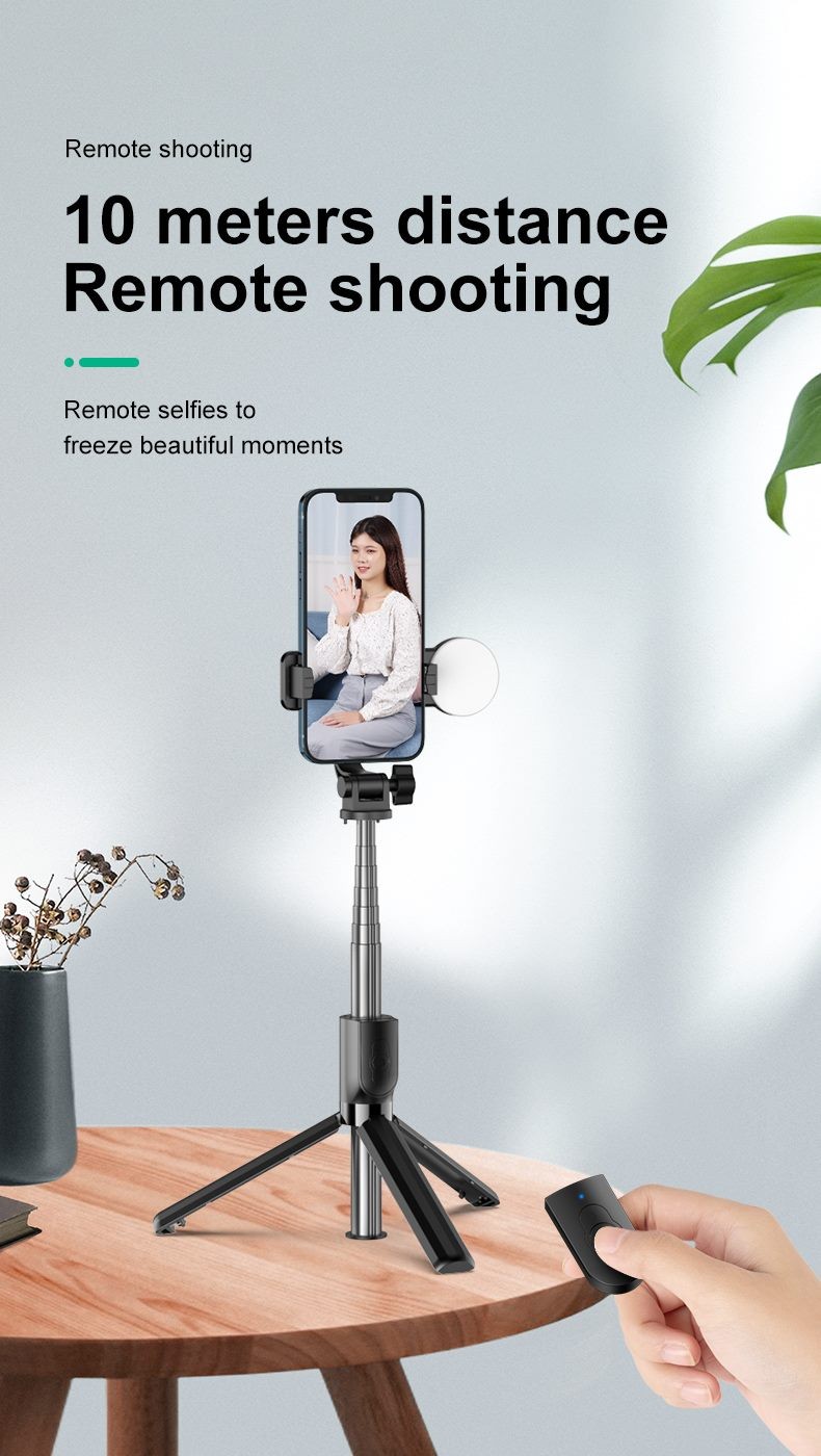 Palo Selfie con Luz, Botón Bluetooth.