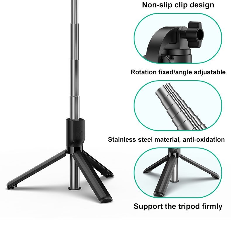 Palo Selfie con Luz, Botón Bluetooth.
