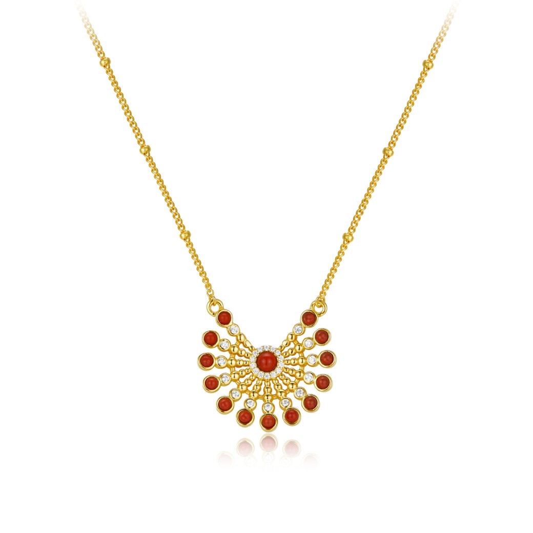 Collar de plata con lapislázuli natural rojo del sur
