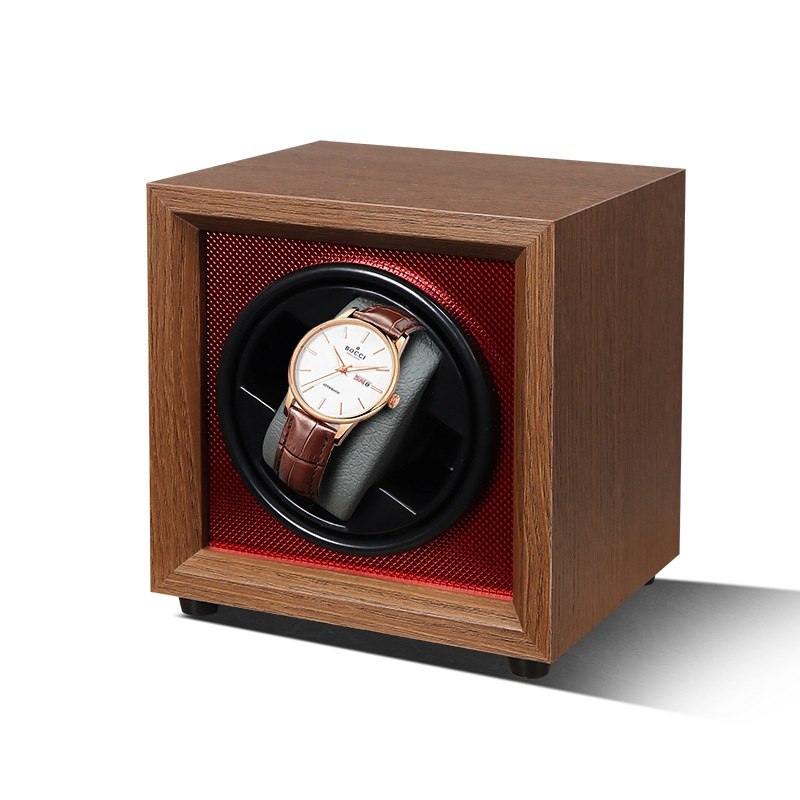 Agitador de reloj mecánico automático vertical de un solo metro de nogal negro