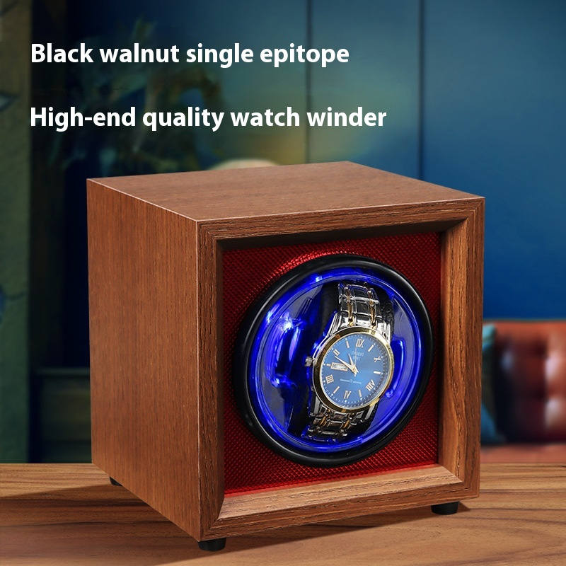 Agitador de reloj mecánico automático vertical de un solo metro de nogal negro