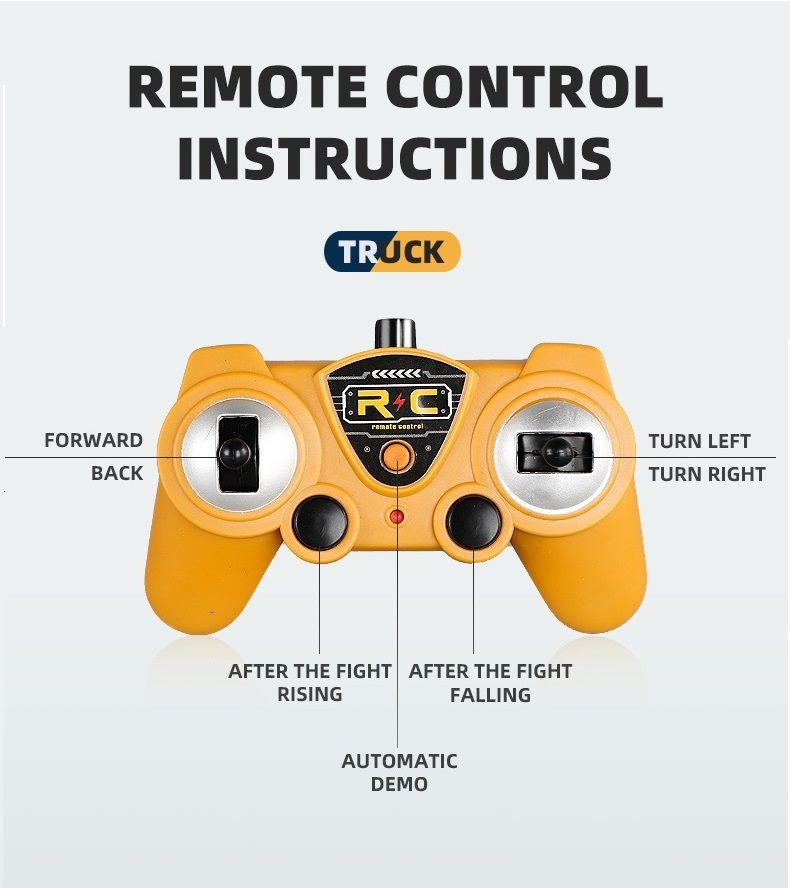 Camión volquete de control remoto, 2,4 GHz, recargable
