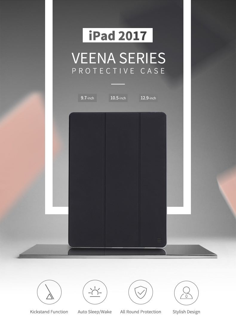 Funda para iPad de 10,5 pulgadas, Rock Protection Case. Función de reposo y activación automáticas, soporte.