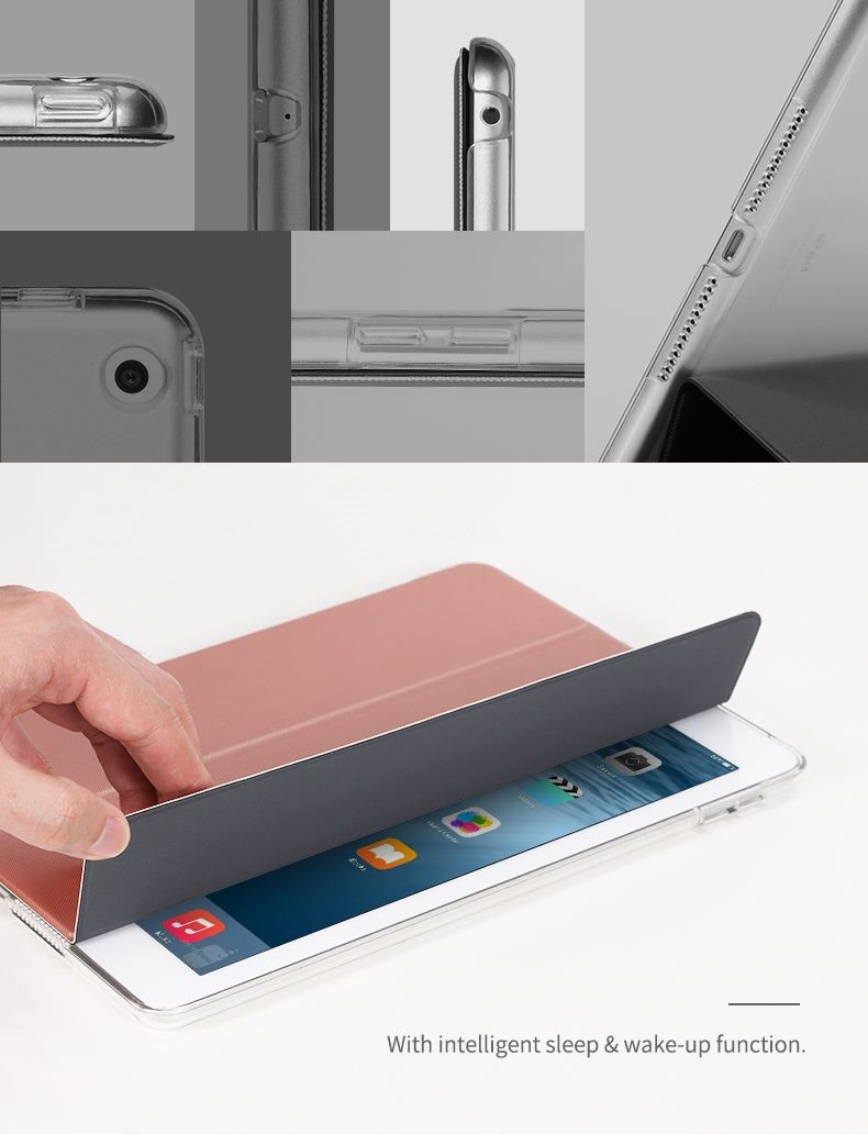 Funda para iPad de 10,5 pulgadas, Rock Protection Case. Función de reposo y activación automáticas, soporte.