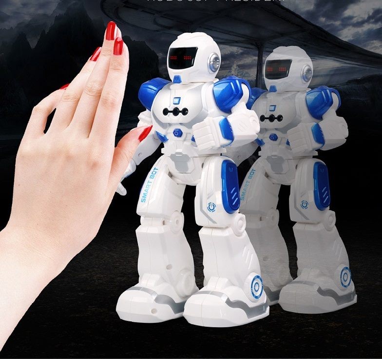 Robot de control remoto con detección de manos, música, programa y recargable.