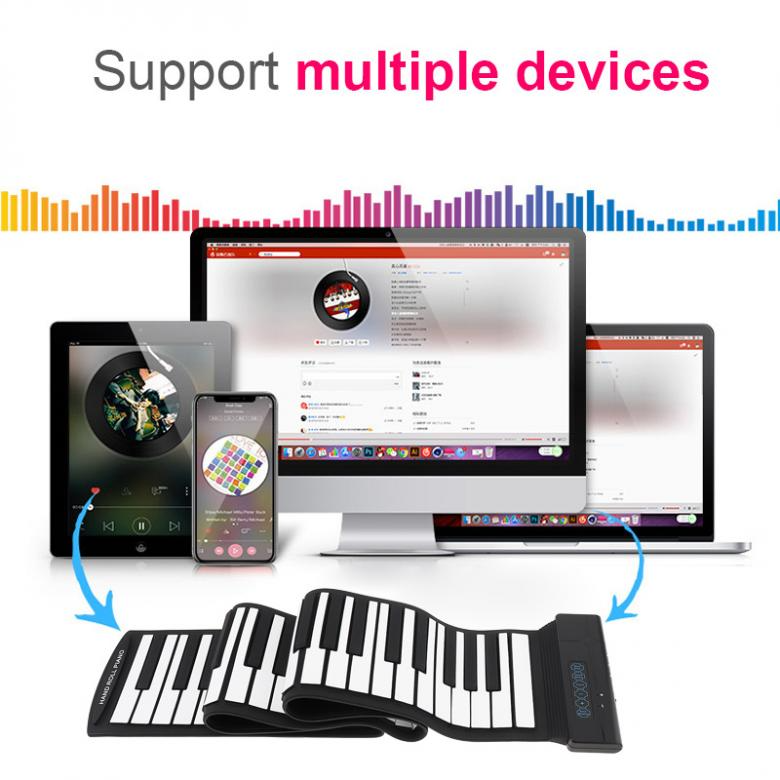 Piano portátil enrollable de 88 teclas con sonido puro de instrumento musical